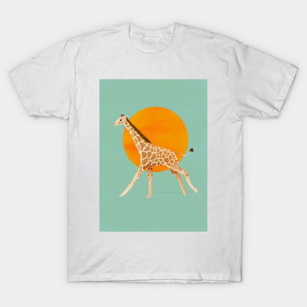 Giraffe and Sun T-Shirt by DrawingEggen